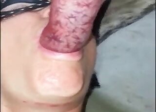 Body writing and sloppy sucking in a scene with a masked dog lover