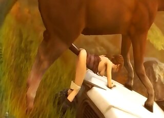 Brutal horse porn in animated zoophilia kinks