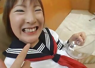 Teen Japanese schoolgirl endures harsh dog zoo porn and sperm on face