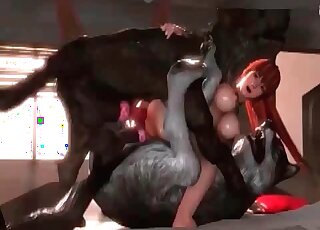 殘忍的動漫野獸輪番蹂躪可愛卡通小妞的陰道和肛門